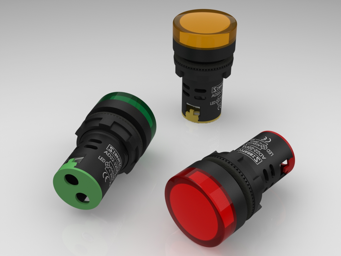 LED 信号灯 AD22-22DS AC-DC 24V AMPL4 22MM指示灯报警灯
